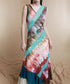 Feather Print Blocking Dress